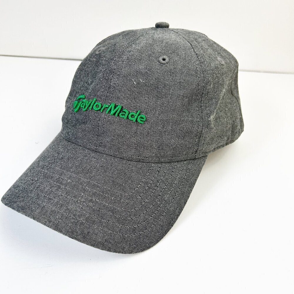 TaylorMade Golf Hat Mens OS Cotton Embroidered Baseball Cap Charcoal Gray Green